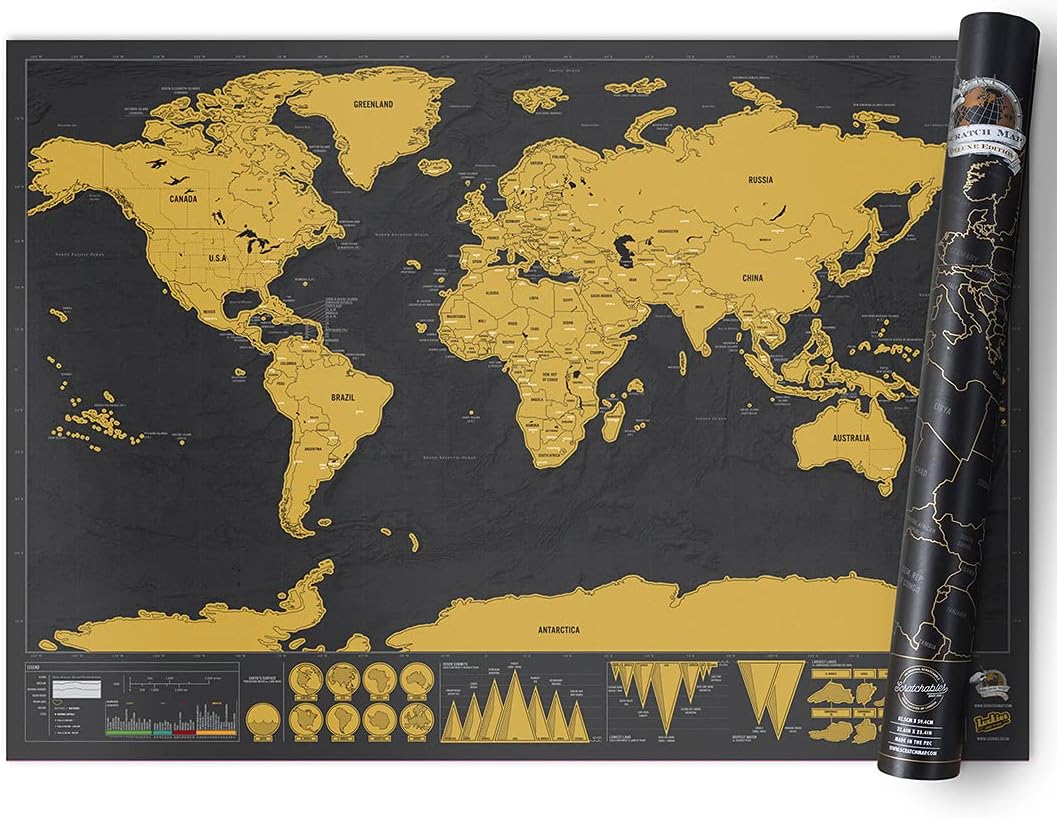 Scratch off world map