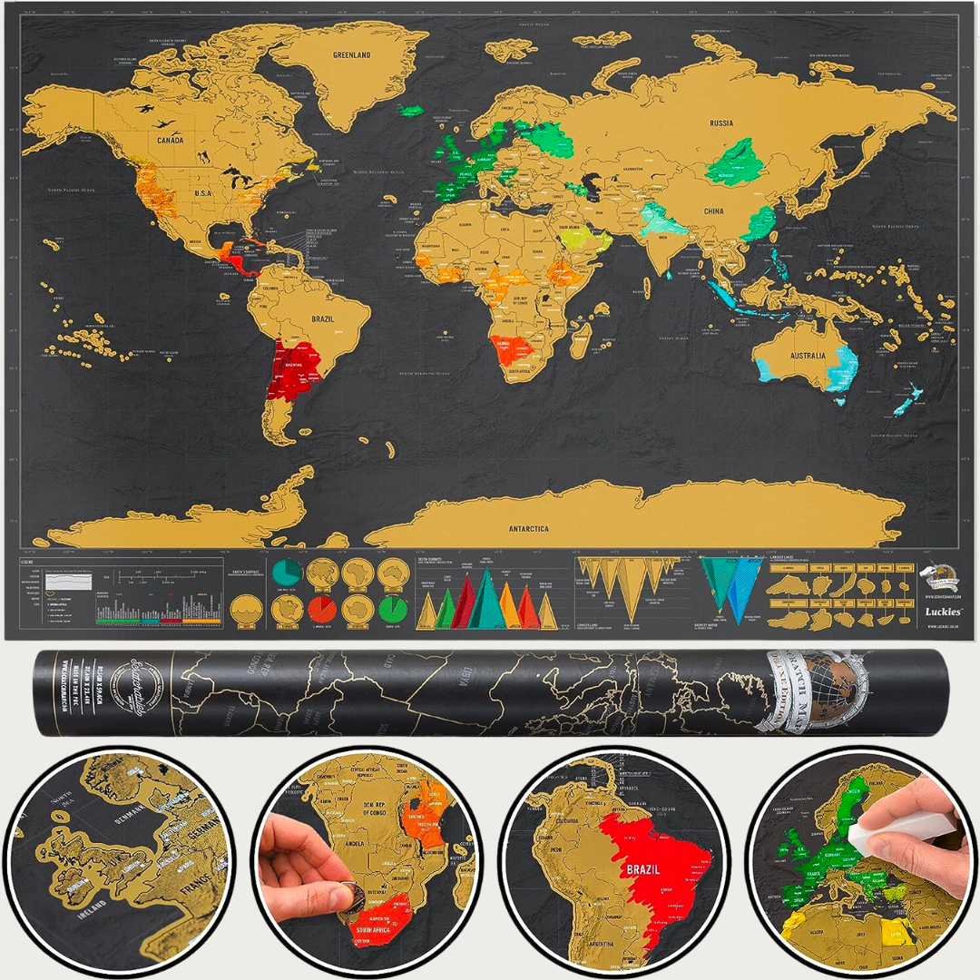 Scratch off world map