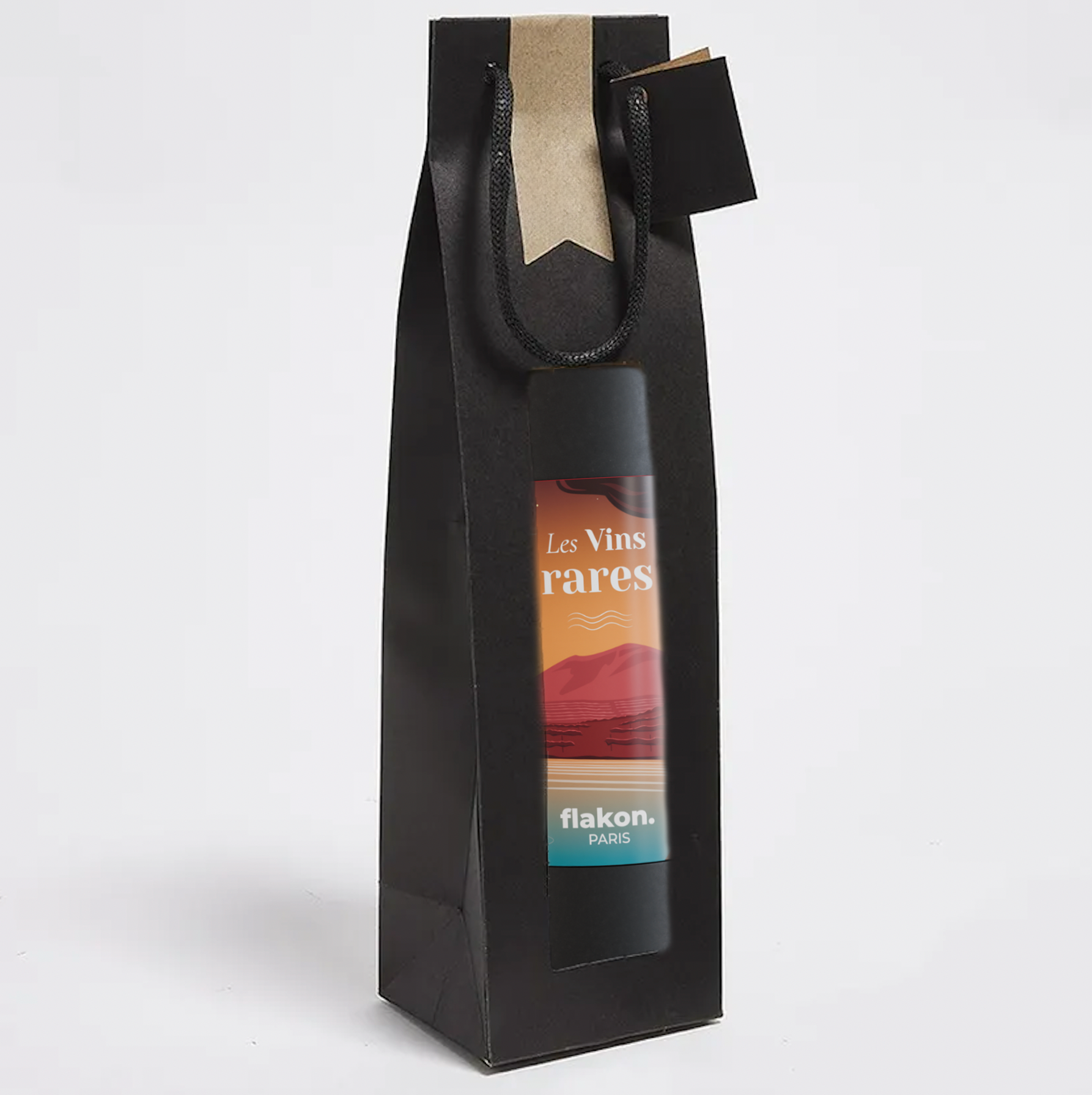 Black gift bag - for 4 bottle box